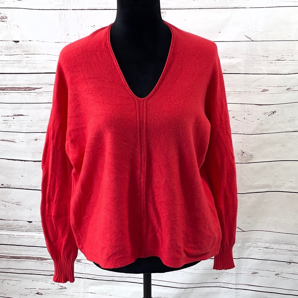 Lilly Pulitzer Sweater Sevie Dolman Women’s Small Red V-Neck Stretch.‎